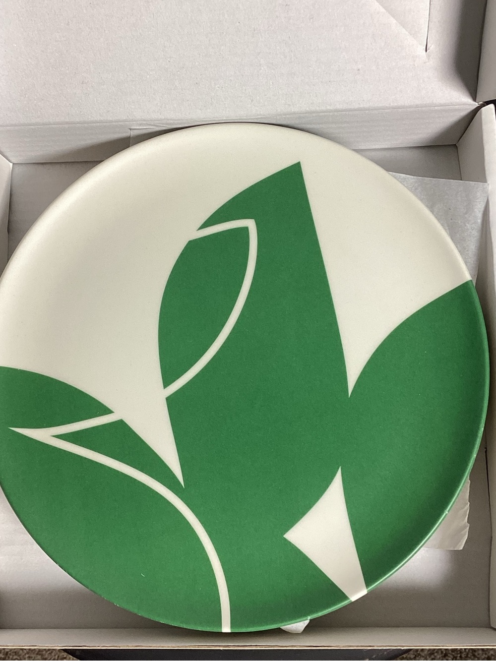 NEW Poketo Bamboo Salad Plates Set Of 4 Green Flora Pattern Biodegradable